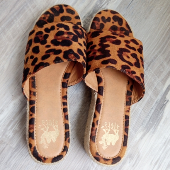 CAMEL TOES ESPADRILLES LEOPARD PRINT PLATFORM - Picture 4 of 8